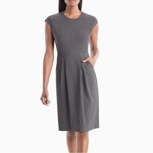 MM LaFleur Masha Dress Stone Gray Sleeveless Pockets size 12